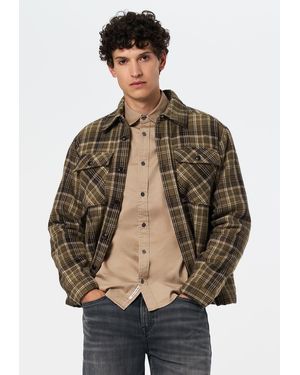 Buffalo David Bitton Buffalo Jeans Jaceko Sherpa Lined Plaid Shacket - Brown