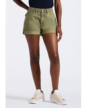 Buffalo David Bitton Buffalo Jeans Goldie High Rise Relaxed Shorts - Green