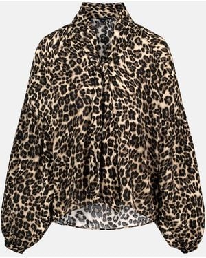 Buffalo David Bitton Buffalo Jeans Carissa Printed Blouse With Bow Neck And Voluminous Sleeves - Black