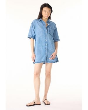 Buffalo David Bitton Buffalo Jeans Freida Mid-Sleeve Shirt Dress - Blue
