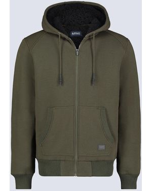 Buffalo David Bitton Buffalo Jeans Fasox Zip-Up Hooded Jacket With Sherpa Lining - Green