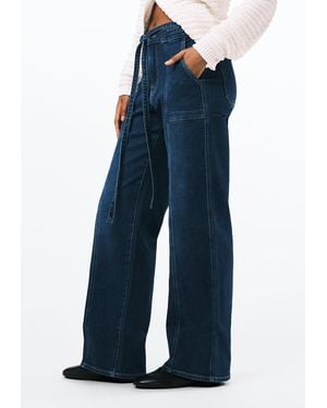 Buffalo David Bitton Buffalo Jeans Addie High Rise Wide Leg Jeans, Worn - Blue