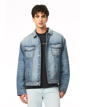Buffalo David Bitton Buffalo Jeans Joe Oversized Stretch Denim Trucker Jacket, Sanded Wash - Blue