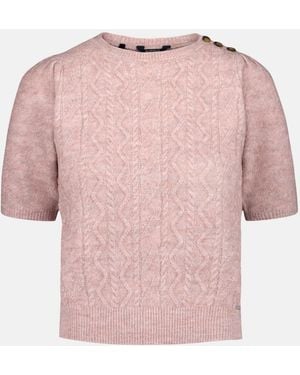 Buffalo David Bitton Buffalo Jeans Winsome Short Sleeve Cable Knit Sweater - Pink