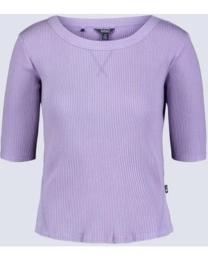 Buffalo David Bitton Buffalo Jeans Tabbey Elbow-Length Sleeve Ribbed Top - Purple