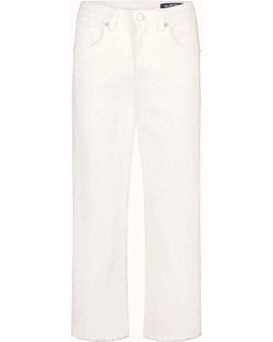 Buffalo David Bitton Buffalo Jeans Addisson High Rise Wide Leg Cropped Jeans - White