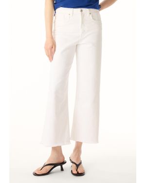 Buffalo David Bitton Buffalo Jeans Addisson High Rise Wide Leg Cropped Jeans - White