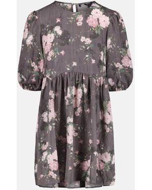 Buffalo David Bitton Buffalo Jeans Audrianna Floral Puff Sleeve Mini Dress With Gathered Waist - Multicolor