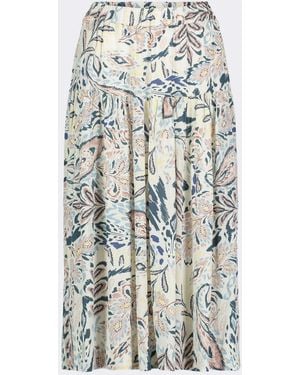 Buffalo David Bitton Buffalo Jeans Lupita Floral Print Tiered Midi Skirt - White