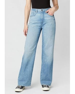 Buffalo David Bitton Buffalo Jeans Addie High Rise Wide Leg Jeans, Creased And Sanded - Blue