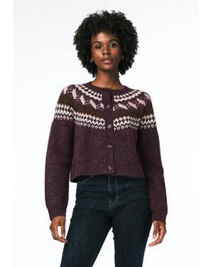 Buffalo David Bitton Buffalo Jeans Frederick Fair Isle Cardigan - Purple