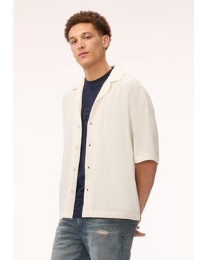 Buffalo David Bitton Buffalo Jeans Slate Short Sleeve Tropical Back Graphic Shirt - Natural