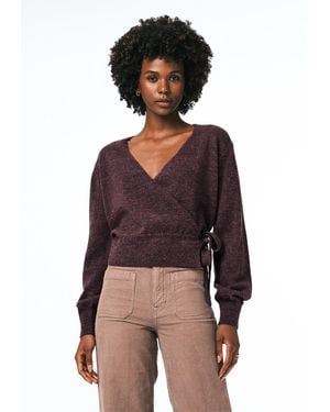 Buffalo David Bitton Buffalo Jeans Jadis Wrap Front Sweater - Purple