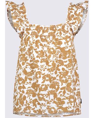 Buffalo David Bitton Buffalo Jeans Mabilia Flutter Sleeve Top, Flowers - White