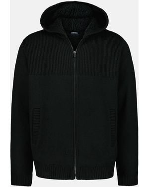 Buffalo David Bitton Buffalo Jeans Walmick Sherpa Lined Full-Zip Sweater Hoodie - Black
