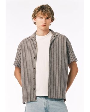 Buffalo David Bitton Buffalo Jeans Koddy Short Sleeve Boxy Striped Shirt - Gray
