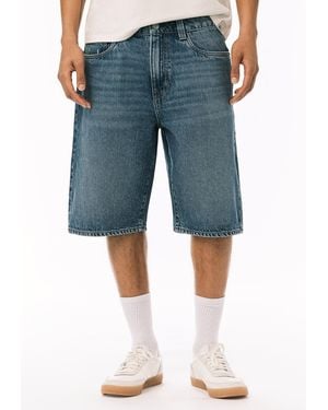 Buffalo David Bitton Buffalo Jeans Mick Wide Leg Denim Short, Distressed - Blue