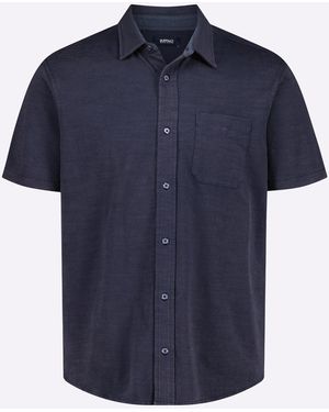 Buffalo David Bitton Buffalo Jeans Savoya Short-Sleeve Slub Jersey Fitted Shirt - Blue