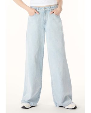 Buffalo David Bitton Buffalo Jeans Amelia Mid Rise Wide Leg Jeans, Bleached Down - Blue