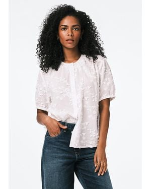 Buffalo David Bitton Buffalo Jeans Titha Short Sleeve Embroidered Blouse - White