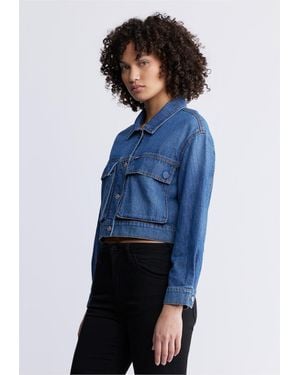 Buffalo David Bitton Buffalo Jeans Teagan Boxy Denim Jacket, Authentic Worn - Blue