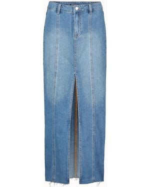 Buffalo David Bitton Buffalo Jeans Mid Waist Maxi Skirt Sylvie, Whiskered And Worn - Blue