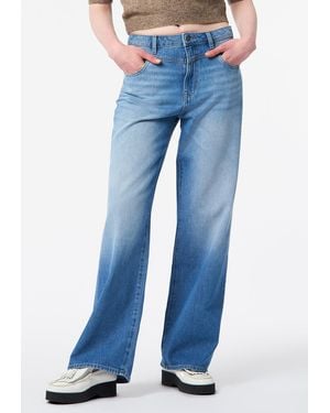 Buffalo David Bitton Buffalo Jeans Addie High Rise Wide Leg Jeans, Sanded Wash - Blue