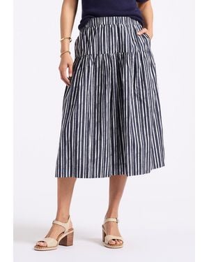 Buffalo David Bitton Buffalo Jeans Lupita Striped Tiered Midi Skirt - Blue