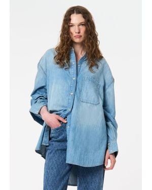 Buffalo David Bitton Buffalo Jeans Safiya Oversized Denim Shirt, Light And Worn - Blue