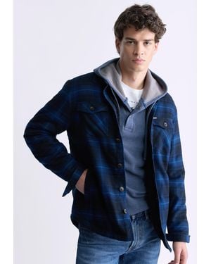 Buffalo David Bitton Buffalo Jeans Jalika Sherpa Lined Plaid Shacket - Blue