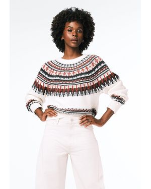 Buffalo David Bitton Buffalo Jeans Glenda Fair Isle Sweater - White