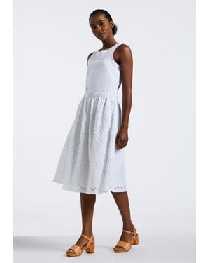Buffalo David Bitton Buffalo Jeans Drea Sleeveless Eyelet Tank Dress - White