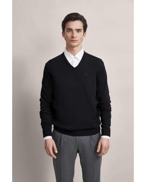 Bugatti Pullover Mit Komfortablen Schnitt - Blau