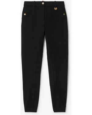 Burberry Herringbone Stretch Cotton Jodhpurs - Black