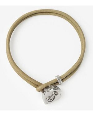 Burberry Leather B Shield Bracelet - Métallisé