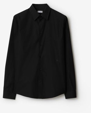 Burberry Slim Fit Cotton Shirt - Black