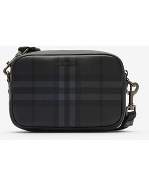 Burberry Mini City Check Crossbody Bag - Black