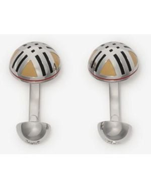 Burberry Enamel Check Cufflinks - White