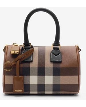 Burberry Mini Check Bowling Bag - Brown