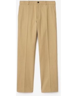 Burberry Cotton Twill Chinos - Natural
