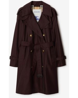 Burberry Mid-Length Gabardine Castleford Trench Coat - Brown
