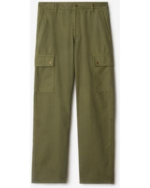 Burberry Gabardine Cargo Pants - Green