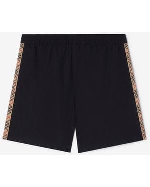 Burberry Check Trim Swim Shorts - Black