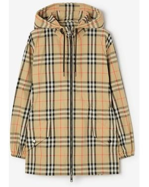 Burberry Check Nylon Hooded Jacket - Metallic