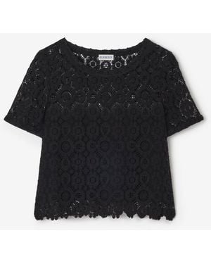 Burberry Floral Lace Blouse - Black