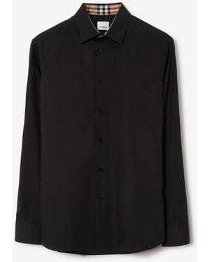 Burberry Classic Fit Stretch Cotton Shirt - Black