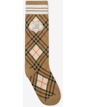 Burberry Argyle Check Stretch Cotton Blend Socks - Metallic