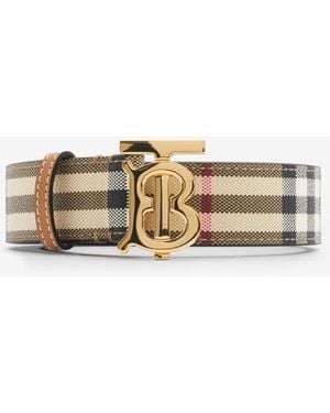 Burberry Check Tb Belt - Metallic