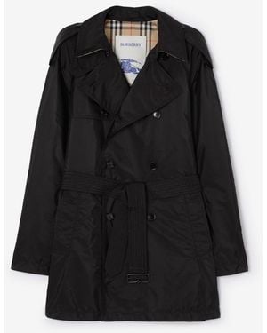 Burberry Midlength Nylon Leadenham Trench Coat - Black