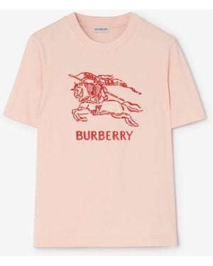 Burberry Heart Knight Cotton T-Shirt - Pink